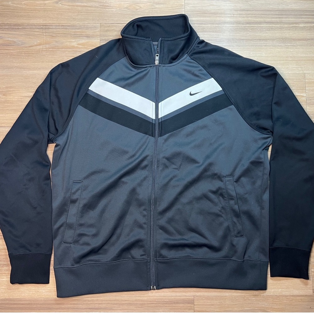 Nike Mens Track Jacket The Athletic Dept Chevron Colorblock Grey Black XL